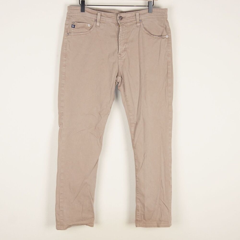Adriano Goldschmied AG Evertt Slim Straight Stone Barrack Brown Pants 33 x 29